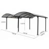 Double Carport aluminium toit 1/2 rond coloris gris anthracite