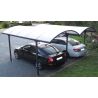 Double Carport aluminium toit 1/2 rond coloris gris anthracite