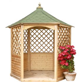 Tonnelle de jardin, tente de réception, pavillon de jardin Octognal, 6,8X5  m version LUXE, 45 personnes