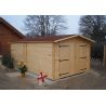 Garage bois madriers massifs 28 mm sans plancher 20,98 m² DO 3554 N.