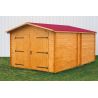 Garage bois madriers massifs 28 mm sans plancher 20,98 m² DO 3554 N.