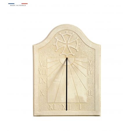 Cadran solaire motif Croix de Toulouse pierre naturelle 31cmx45cm