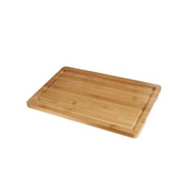 Grande Planche à découper en bambou massif avec rainure à jus - planche à découper bois de 45x30x2 cm - planche en bois pour la 