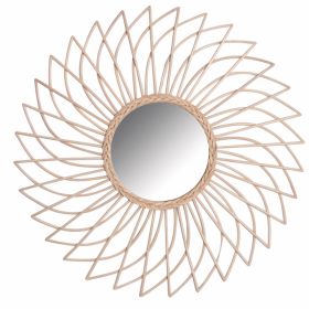 Miroir spirale en rotin naturel