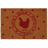 Paillasson poule et pois rouge 45x75cm