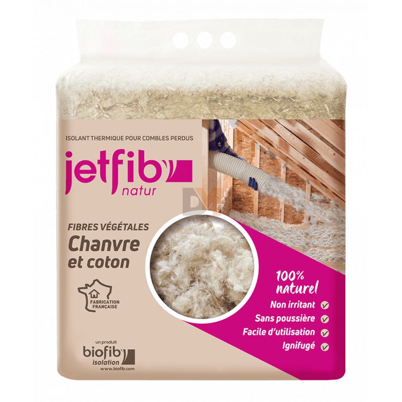 ▷ BIOFIB JETNATUR isolation naturelle à souffler pour combles perdus