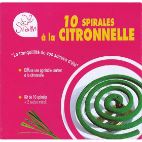 Kit anti-moustique - 10 spirales Citronnelle + 2 socles
