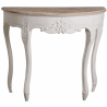 Console demi-lune en manguier blanc