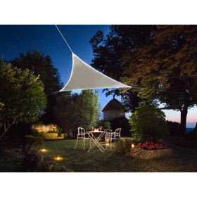 Voile d'ombrage triangulaire 3.6x3.6x3.6m avec led intégré