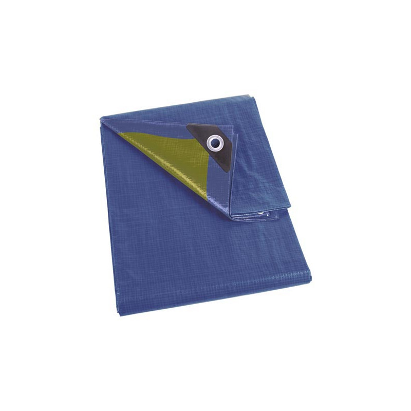 Bâche imperméable - Bleu/Kaki - Résistant 110 g/m² avec œillets Angle Renforcé