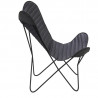 Fauteuil Butterfly en cuir noir