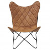 Fauteuil Butterfly en cuir marron