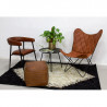 Fauteuil Butterfly en cuir marron