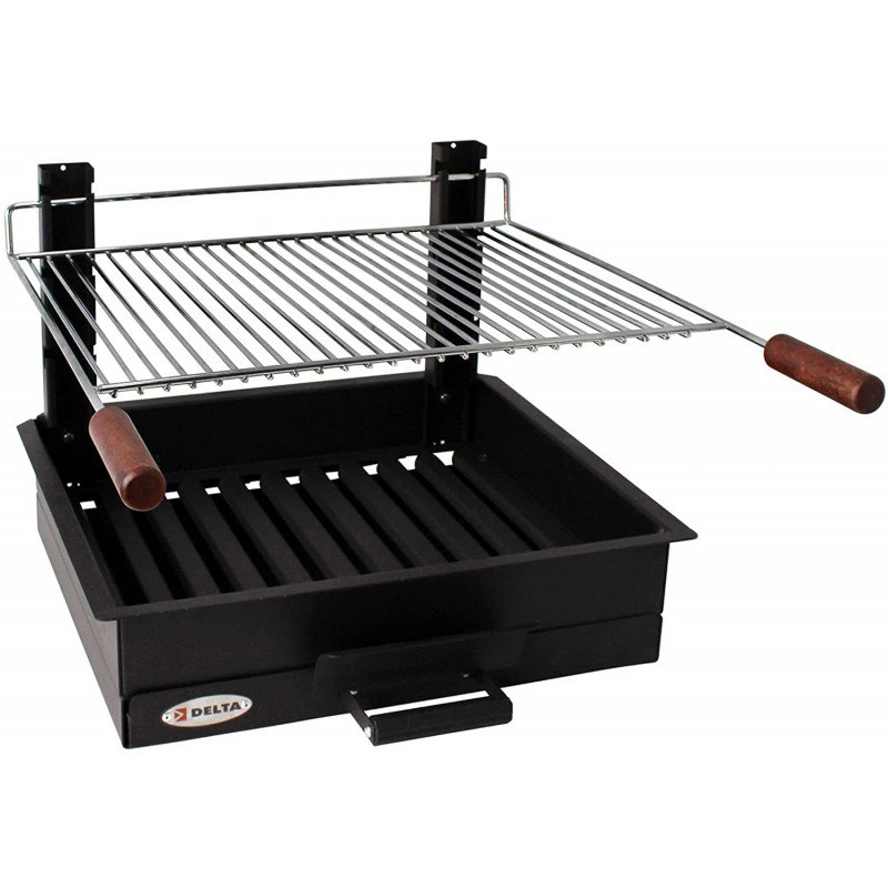 Barbecue Ensemble grillades Tiroir à cendres, grille en acier 3 hauteurs réglables 50 x 44 cm.