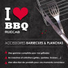 Barbecue encastrable Ensemble grillades Poignées en bois, tiroir à cendres, grille en acier 4 hauteurs réglables
