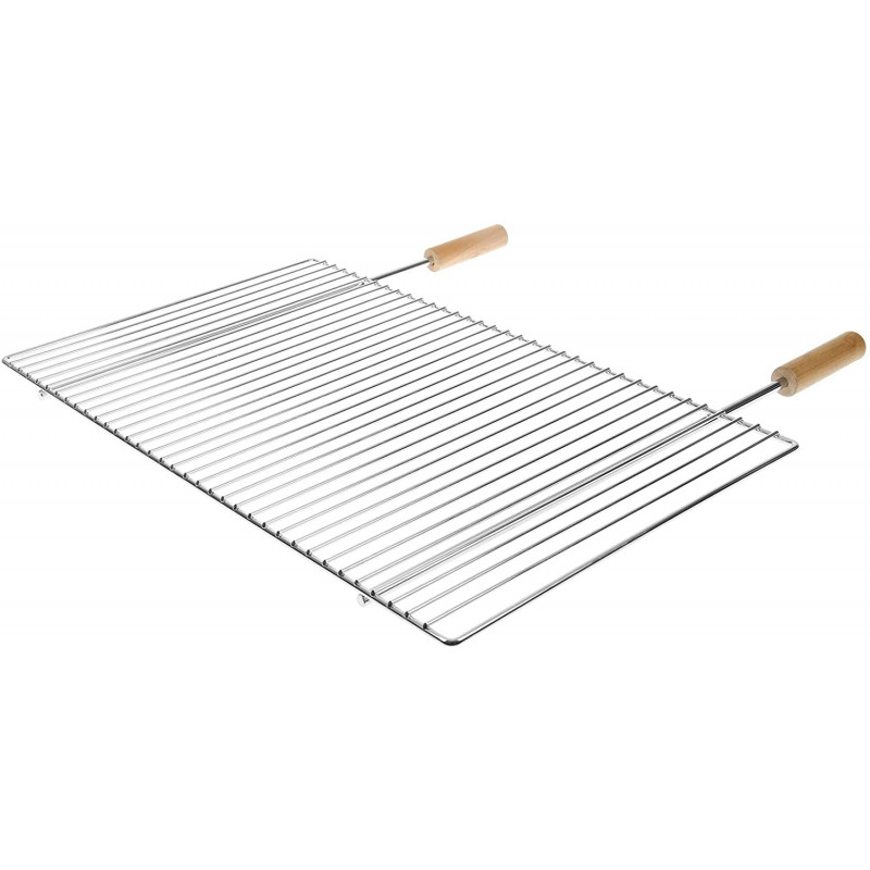 Grille simple Manches en acier Poignées en bois d'acacia 67.5 x 40 x 1 cm Grille simple Manches en acier Poignées en bois d'acacia 67.5 x 40 x 1 cm