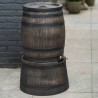 Récupérateur d'eau en forme de barrique (wiskey) - PE 50 l brun inclus accessoires - H54 x Ø42 cm