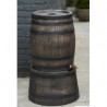 Récupérateur d'eau en forme de barrique (wiskey) - PE 120 l brun inclus accessoires - H74 x Ø55 cm