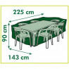 Housse de protection table rectangulaire/ovale + chaises - H90 x 225 x 143 cm