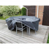 Housse de protection table rectangulaire/ovale + chaises - H90 x 225 x 143 cm