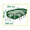 Housse de protection table rectangulaire/ovale + chaises - H90 x 325 x 205 cm