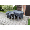 Housse de protection table rectangulaire/ovale + chaises - H90 x 325 x 205 cm