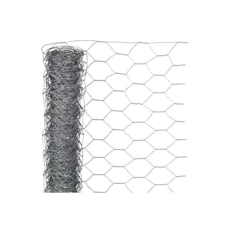 Maille hexagonale en acier galvanisé - 13 mm - 50 cm x 2,50 m