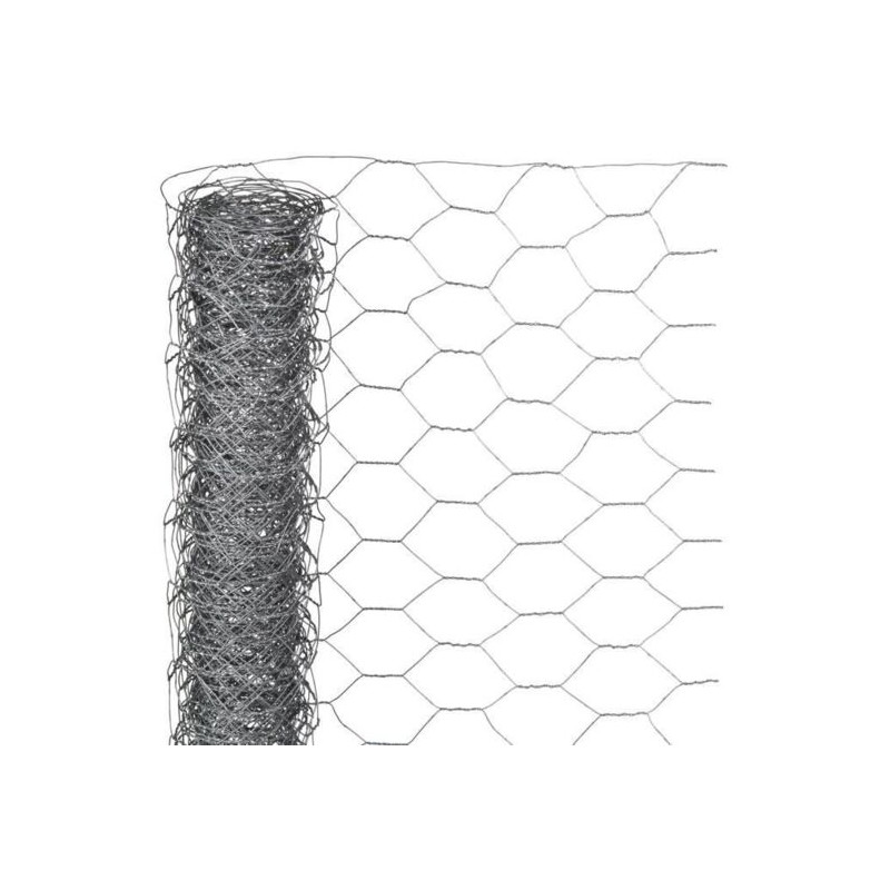 Maille hexagonale en acier galvanisé - 13 mm - 50 cm x 10 m