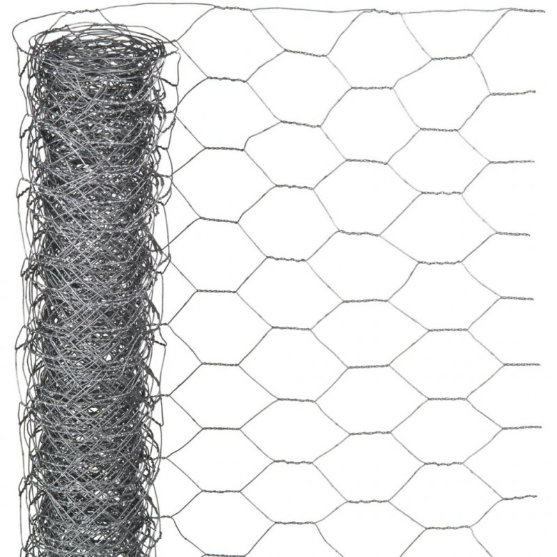 Maille hexagonale en acier galvanisé - 25 mm - 50 cm x 2,50 m