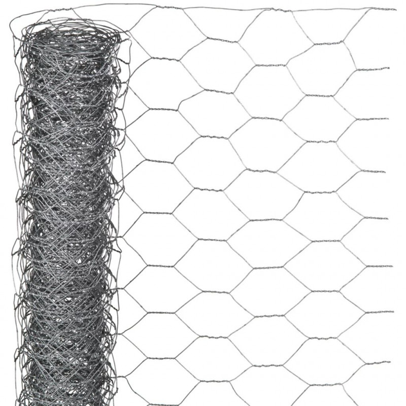 Maille hexagonale en acier galvanisé - 40 mm - 50 cm x 10 m