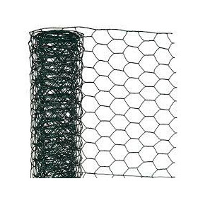 Grillage à poule maille héxagonale en acier galvanisé plastifié vert - 13 mm - 50 cm x 2,50 m