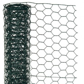 Grillage à poule maille héxagonale en acier galvanisé plastifié vert - 13 mm - 50 cm x 5 m