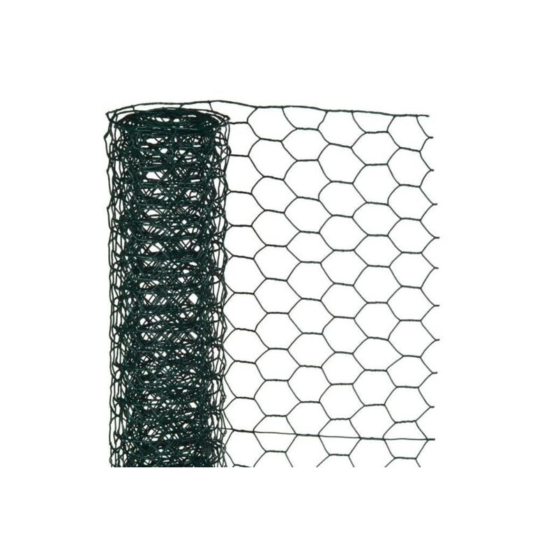 ▷ Grillage à poule maille héxagonale en acier galvanisé plastifié vert - 13  mm - 1 x 2,50 m au meilleur prix - Grillage à poul