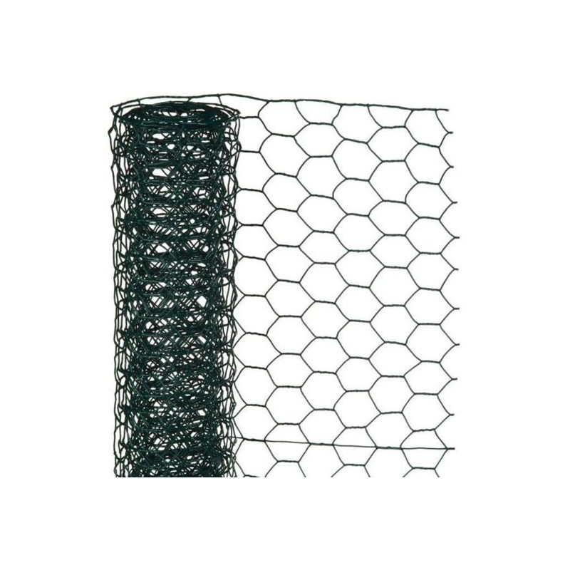 ▷ Grillage à poule maille héxagonale en acier galvanisé plastifié vert - 25  mm - 50 cm x 2,50 m au meilleur prix - Grillage à