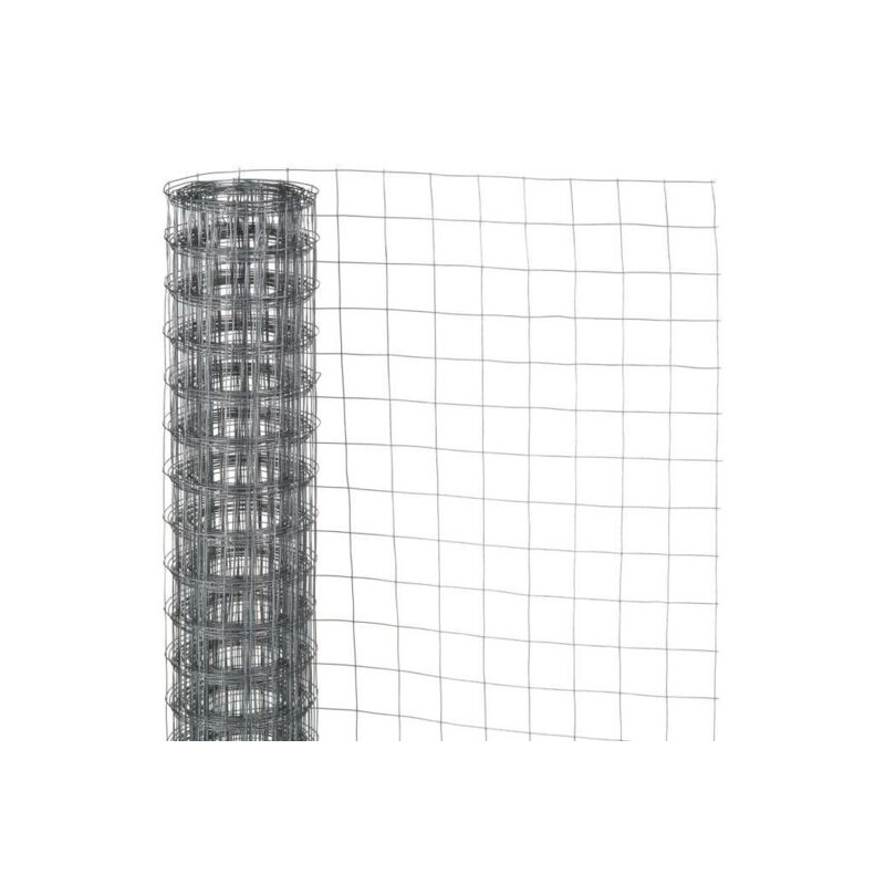 Maille carrée en acier galvanisé - 25 mm - 50 cm x 2,50 m