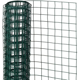 Maille carrée en acier galvanisé plastifié vert - 13 mm - 50 cm x 5 m