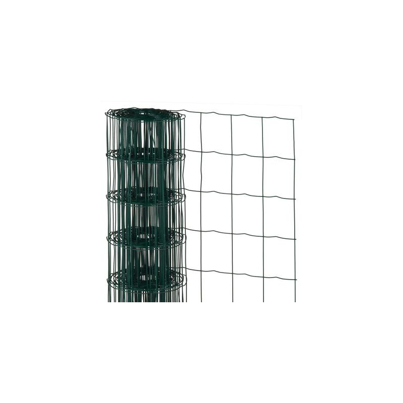 Maille rectangulaire en acier galvanisé plastifié vert - 100x75 mm - 80 cm x 10 m