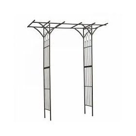 Pergola double droite en acier galvanisé laqué époxy noir - H232 x 114 x 66 cm