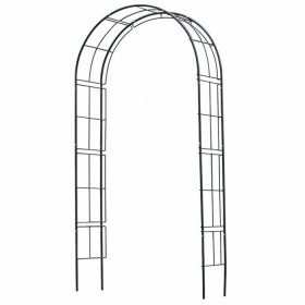 Pergola arche en acier galvanisé laqué époxy noir - H229 x 113 x 38 cm