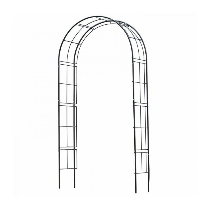 Pergola arche en acier galvanisé laqué époxy noir - H229 x 113 x 38 cm