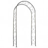 Pergola arche décor volutes, acier galvanisé laqué époxy noir - H230 x 100 x 37 cm