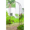 Pergola arche décor volutes, acier galvanisé laqué époxy noir - H230 x 100 x 37 cm