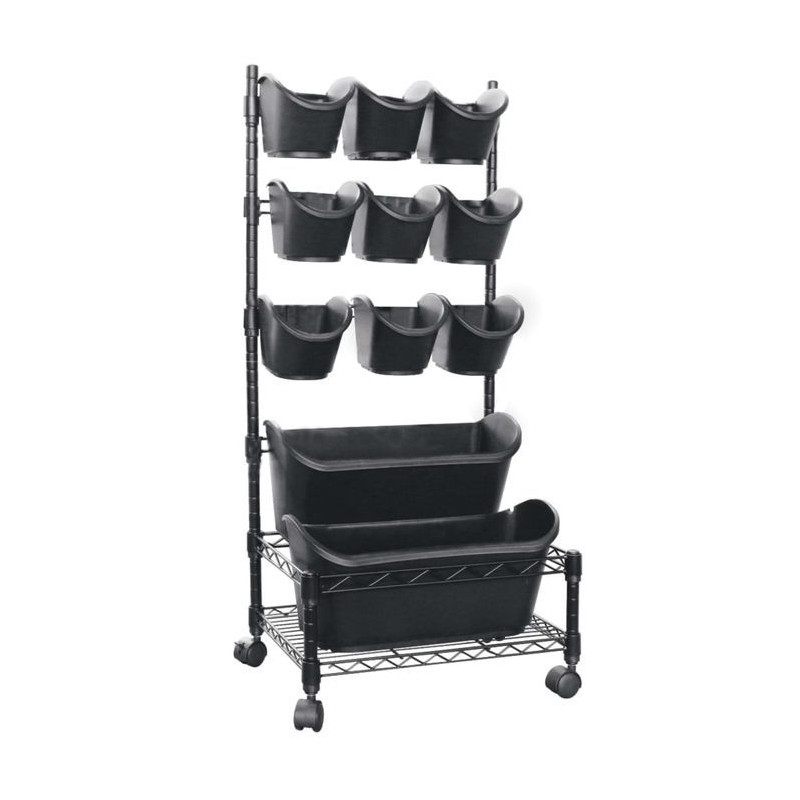 Kit jardin vertical sur chariot mobile - H97 x 44 x 32,5 cm