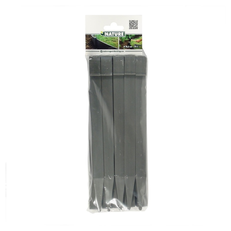Ancres pour Bordure de jardin - PP recyclé, gris - H26,7 x 1,9 x 1,8 cm - 10 x
