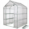 Serre de jardin avec  2 étagères 2 niveaux - tube vert – H195 x 143 x 143 cm 2,0 m²