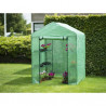 Serre de jardin avec  2 étagères 2 niveaux - tube vert – H195 x 143 x 143 cm 2,0 m²