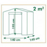 Serre de jardin avec  2 étagères 2 niveaux - tube vert – H195 x 143 x 143 cm 2,0 m²