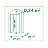 Serre de jardin avec étagère à 4 niveaux - H160 x 69 x 49 cm 1,3 m²