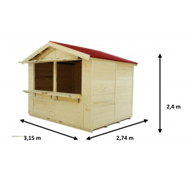 Echoppe marchande « SYLVA » 3,00 x 2,40 m
Ref. SY 3024.01 L