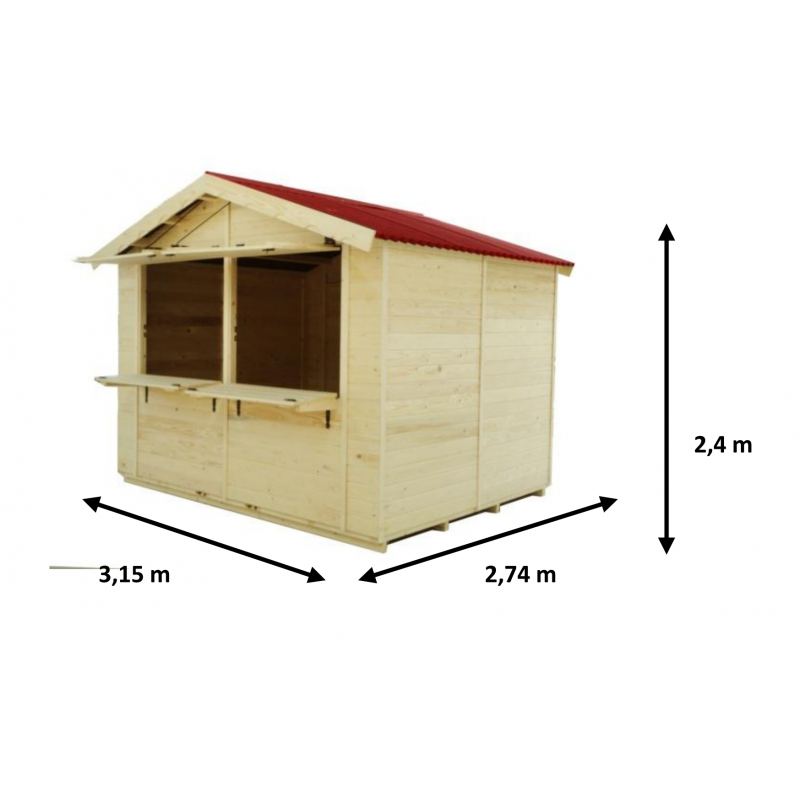 Echoppe marchande « SYLVA » 3,00 x 2,40 m
Ref. SY 3024.01 L